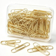 Gold Paper Clips, 120 Count, 1.1 Inch 28mm Small Paperclips, Office Supplies