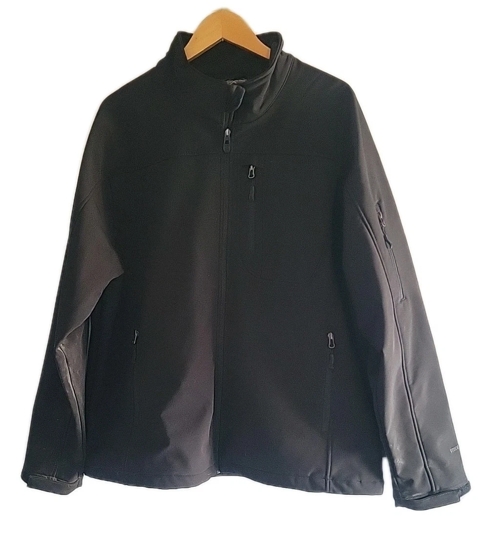Free Country Men's Water Resistant Softshell Windbreaker Jacket Size 2XL Black