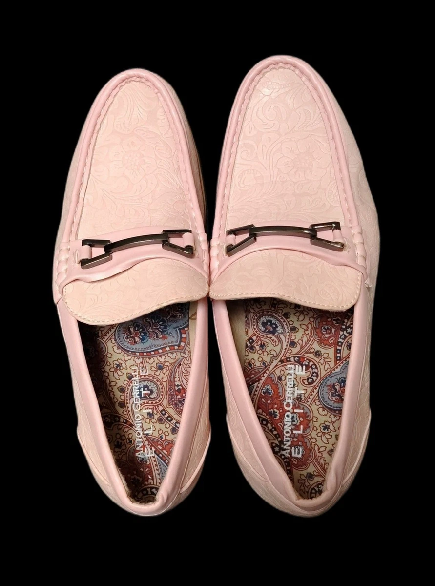 Antonio Cerrelli Elite Shoes Mens 8.5 Pink Embossed Loafers  display picture 1