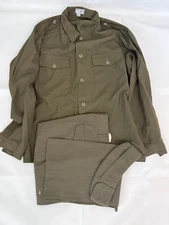 Vintage Military Shirt Mens Austrian Army Heereseigentum Field Shirt, Pants Cap