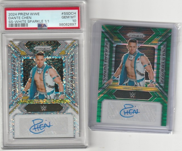2024 Panini Prizm WWE Dante Chen White Sparkle Auto - PSA 10 - 1/1