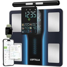 LOFTILLA Eight Electrodes Smart Body Fat Scale Glass Modern Black CS10J
