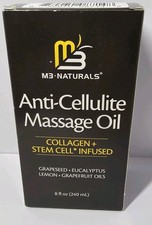 M3 NATURALS Anti-Cellulite Massage Oil - 8 fl oz Collagen And Stem Cell Infused