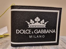 DOLCE & GABBANA Milano Dauphine Leather Geldbörse Wallet Black Calfskin