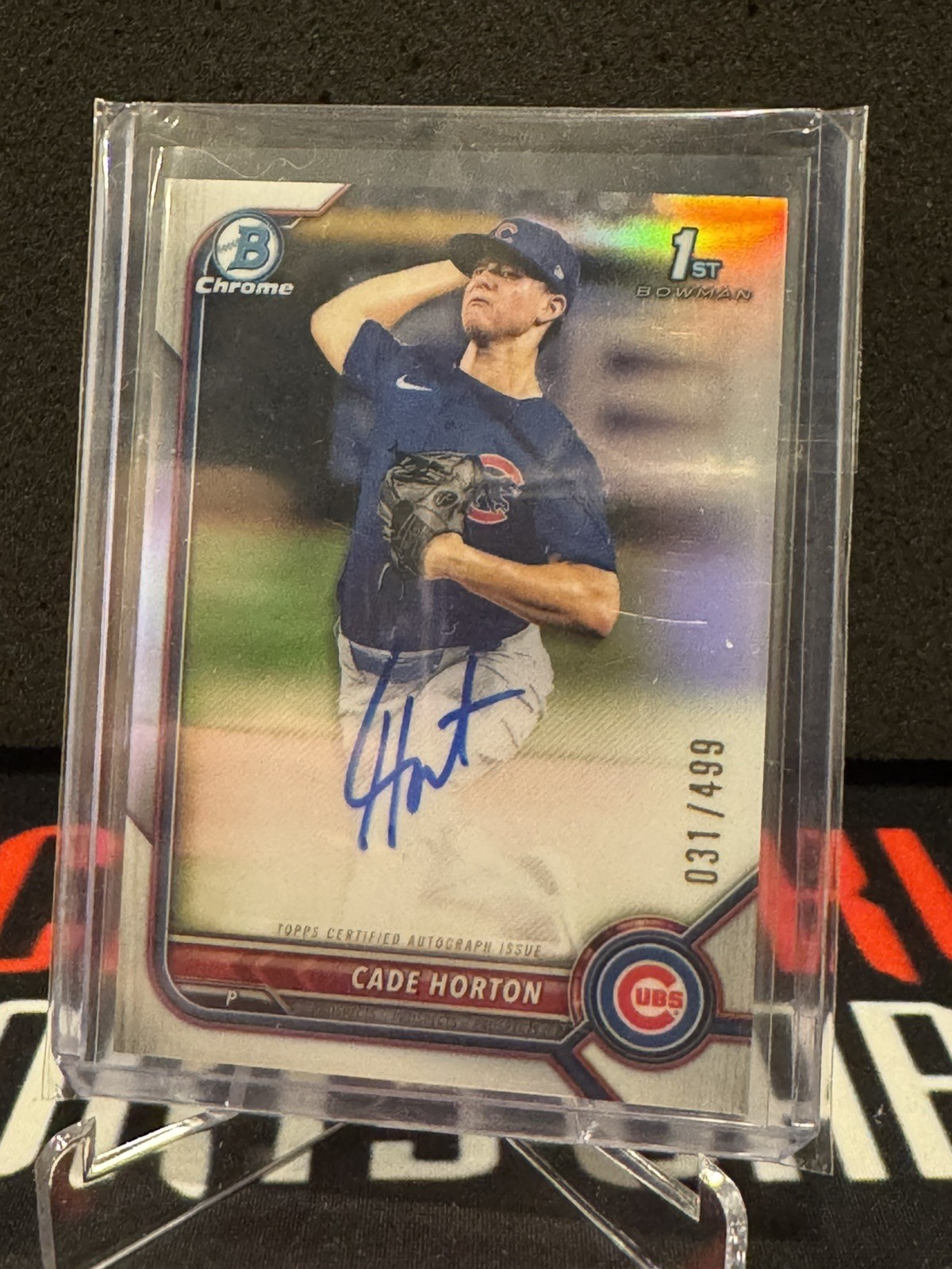 Cade Horton 2022 Bowman Chrome Draft 1st Bowman Refractor Auto /499 #CDA-CHN