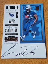 2017 Panini Contenders Rookie Ticket Corey Davis on-card Auto!! Titans. rookie card picture