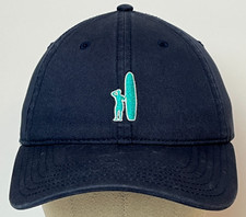 Johnnie-O Baseball Cap Adjustable Navy Blue and Green logo Surf Long Board