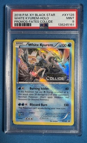 ❄️ WHITE KYUREM PSA 9 ❄️ 2016 Pokemon XY Fates Collide Promo Stamped XY128 📈