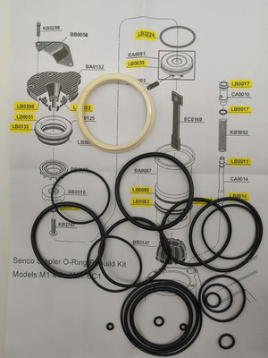 New Rebuild Kit for Senco Stapler M1 M2 M3 SC1 Nailers with O-Ring Kit + LB5005