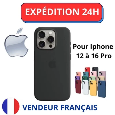 Coque iPhone Silicone 16 15 14 13 12 11 Pro Protection Antichoc Microfibre Mate