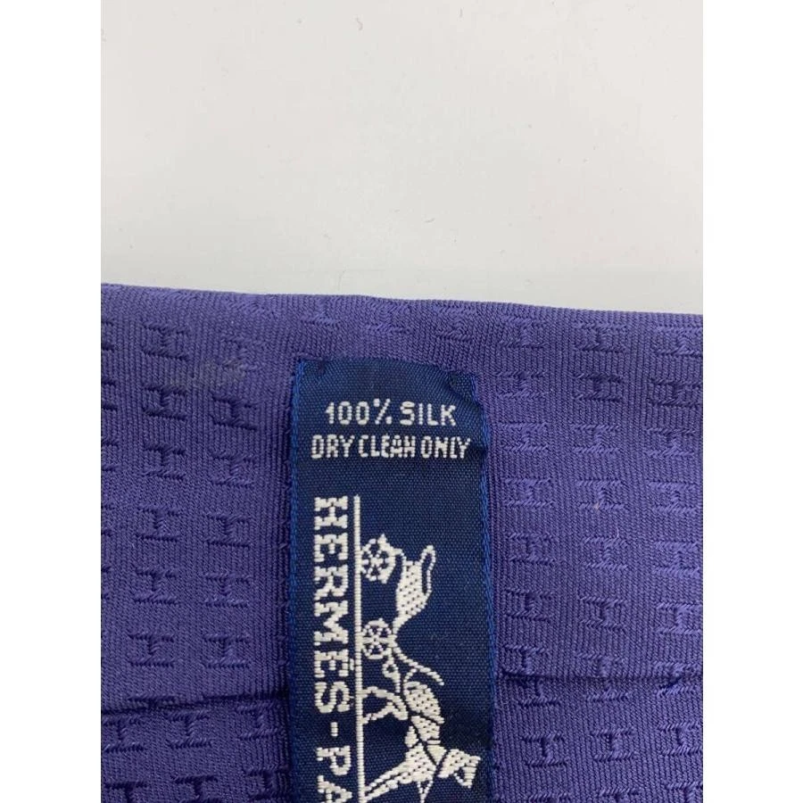 Corbata HERMES Azul Marino Seda Logo Vendedor de Japón N0212 27 Hecha en Francia Foto 3 de 3