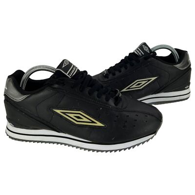 Vintage Umbro Classic Running Low England Black Lace Up Trainer Shoes UK  UK