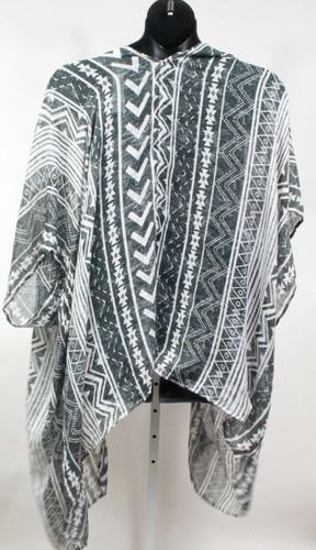 BCBG Generation Ladies Optic White Gray Poncho Wrap MSRP $42 - Picture 3 of 3