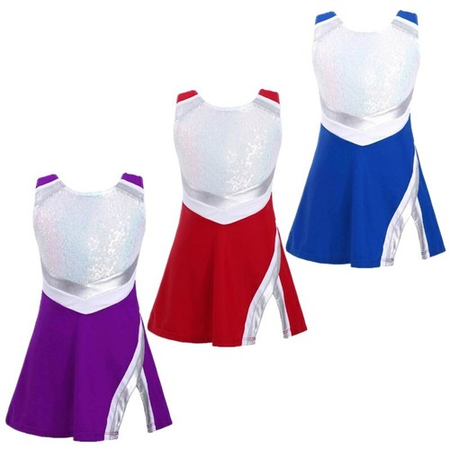 Kinder Mädchen Tennis Kleid Sport Gymnastik Glitzer Sportkleid Tanzkleidung Sets - Bild 1 von 42