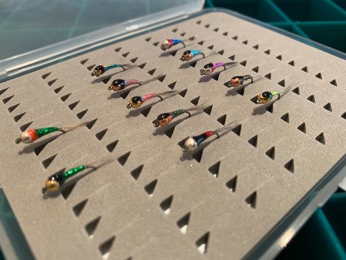 36 ninfas tipo PERDIGON, anzuelo S/M #12,#14,#16 .FLY FISHING (99) - Imagen 12 de 12