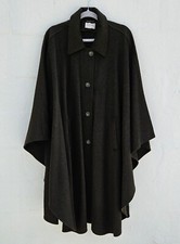 Vintage Original Tiroler Loden Cape Womens Large Green Wool Overcoat Duster Euc