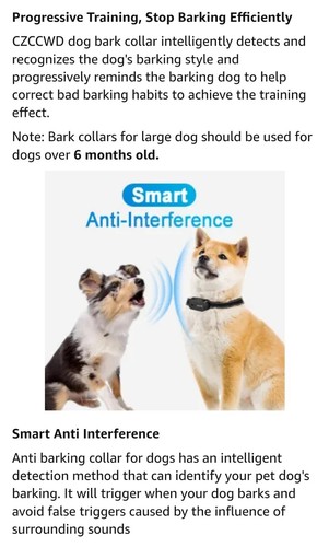 Rechargeable Dog Bark Collar with Beep Vibration and Shock,Anti Barking Collar - Picture 11 of 16