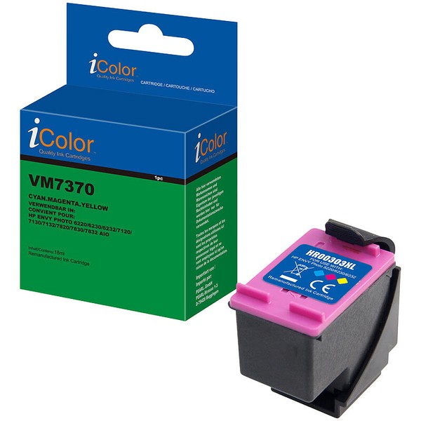 Recycled Tintenpatrone, Ersetzt Hp T6N03AE, 303, Cyan, Magenta, Yellow-image