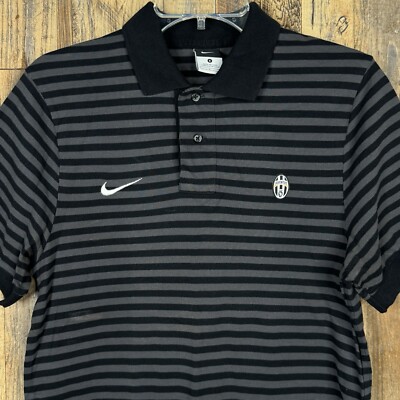 Juventus FC Nike 402052-010 Gray Black Polo Soccer T-Shirt