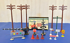 Vintage Train Layout Signs, Signals, Poles Accessories Lot - 18 Total Pieces