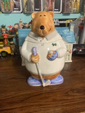 MCE Edi Sausalito Bear Golfer Cookie Jar 11.50"