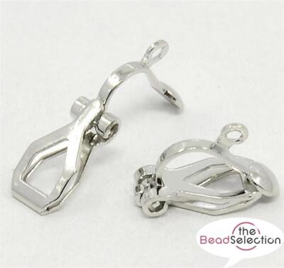 20 ANHÄNGE SCHMUCK OHRRINGE MIT SCHLEIFEN 13 mm VERSILBERT AB17