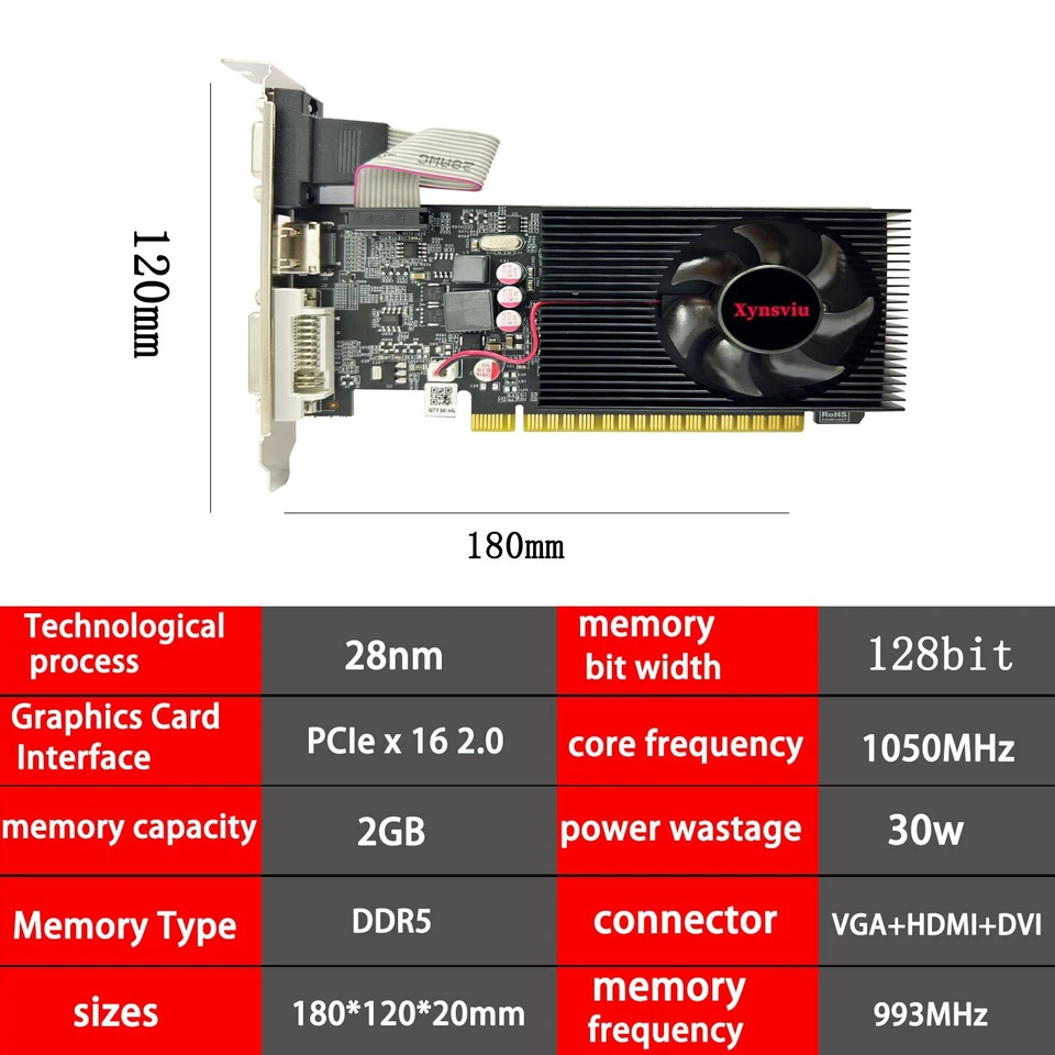 Xynsviu  Nvidia Geforce GT 740 2GB Low profile Graphics Card for Gaming PC - Image 4 of 4