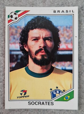 Carte Panini Mexique 86 - Socrates #249 - Brésil - Notée PSA 4 (1986)