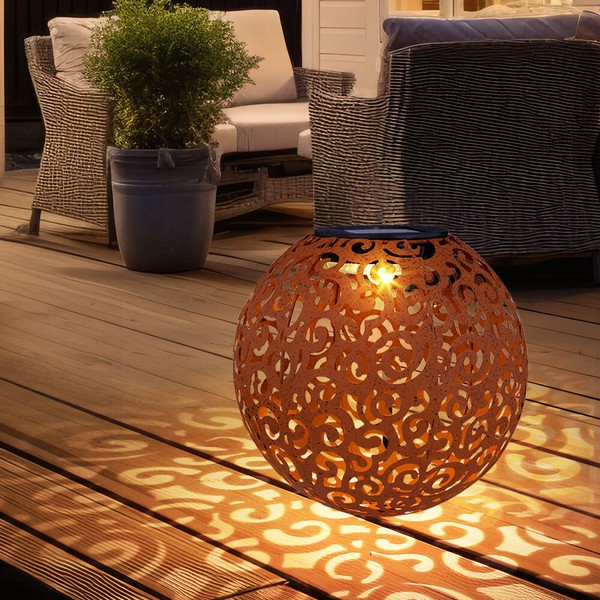Solarlampe AußEnlampe Gartenleuchte Wetterfest Erdspieß Rostfarben Led H 40Cm-image
