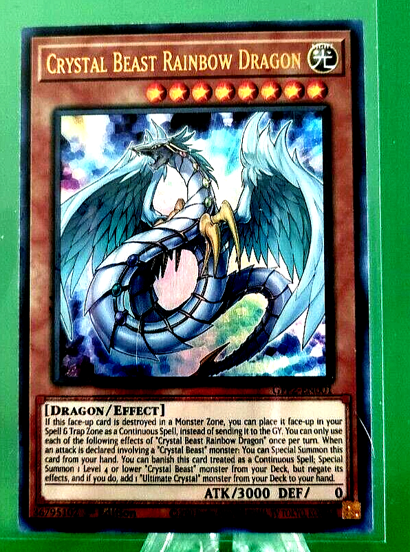 yugioh crystal beast cards Crystal Beast Rainbow Dragon 1st Ed 2020 Collectible Yu-Gi-Oh Card No.  GFP-EN001