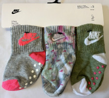 Nike TODDLER GIRL No-Slip Ankle Multicolor 3 Pair Socks Set Size 2-4 Years