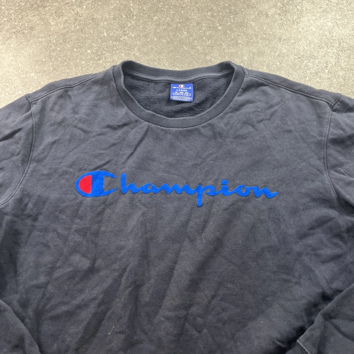 Champion sweater navy blue clearance velvet