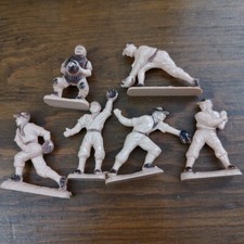 AJAX PLASTIC CORP VINTAGE PLASTIC BASEBALL FIGURES LOT OF 6