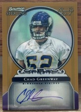 2006 Bowman Sterling Chad Greenway Rookie Autograph /900 Iowa Hawkeyes / Vikings