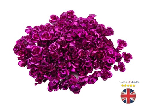 150 Pcs 8mm Aluminium Rose Flower Spacer Beads Embellishments Craft Jewellery UK - Picture 9 of 10
