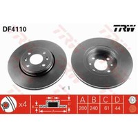 Trw 2X Bremsscheibe Vorne 280 BelüFtet FüR Renault Clio Iii BR0/1 CR0/1