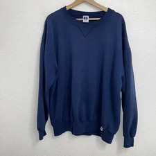 Vintage Russell Athletic Sweatshirt Blue 90’s USA Made Fleece Pullover Sz 2XL