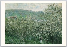 Claude Monet Painting Postcard Flowering Plum Trees