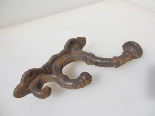 Large Vintage Iron Coat Hook Hat Hanger Old French Antique 9"H - £20each - Picture 8 of 13