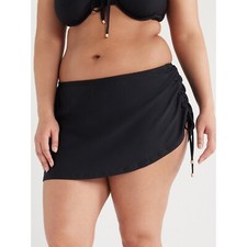 Time And Tru Women's Black Side Shirred Swim Skirtini Plus Size 2X 20W-22W