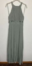 ASOS Design Size 4 Maxi Dress Bridesmaid Pleated Pinny with Satin Wrap Waist NWT