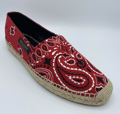 $500 Saint Laurent Red Canvas Espadrilles size US 9, Made in