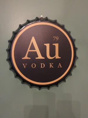 Au Vodka Bottle Top Blechschild Flaschenverschluss Metall Wandschild 35cm 