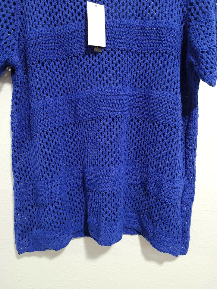 Blusa para mujer GRACE ELEMENTS NUEVA CON ETIQUETAS MANGA CORTA CUELLO REDONDO GANCHILLO TRANSPARENTE. Talla M Foto 4 de 4