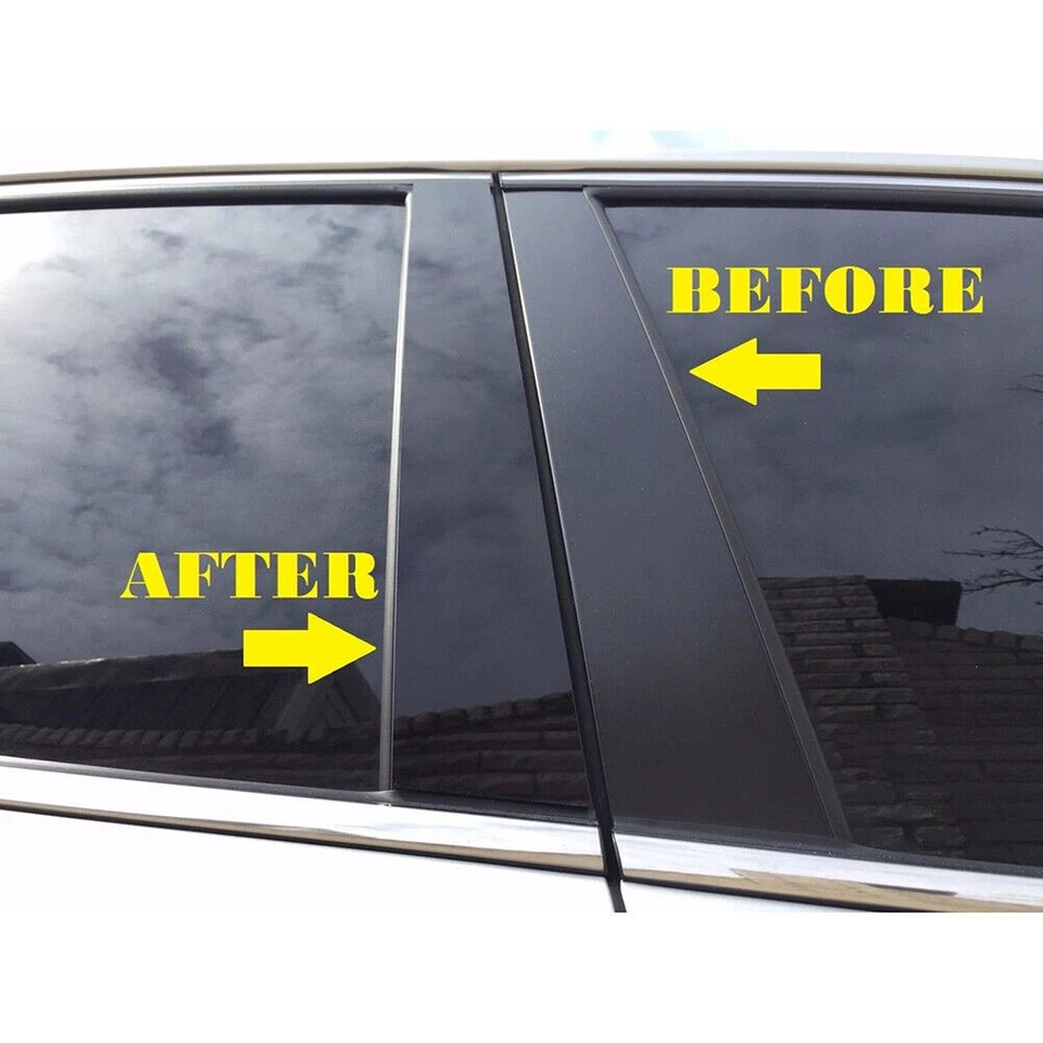 Fit For BMW X3 E83 2004-2010 Gloss Black Pillar Posts Door Side Window Cover Foto 4 de 4