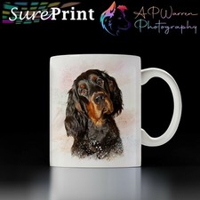 Gordon Setter Watercolour Mug / Selection of coloured mugs to choose from