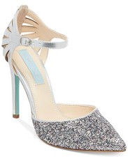 Betsey Johnson Women's Metallic Avery Evening Pumps Silver Glitter 6