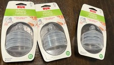 2 Pack NUK Simply Natural Nipples 6 M Fast Flow Anti Colic -3 Packages