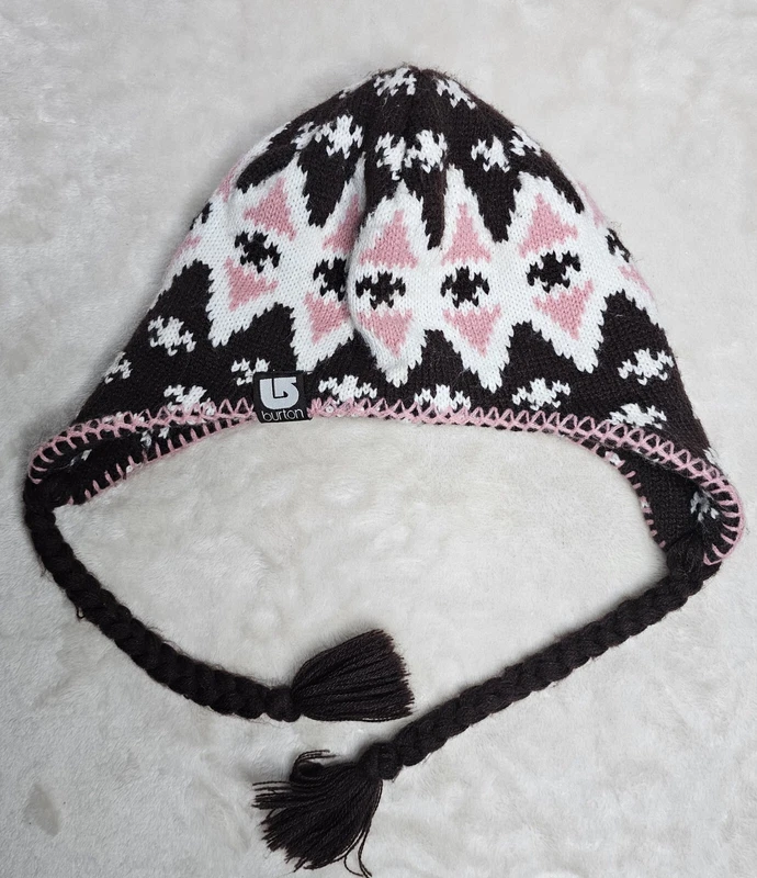 burton knitted ear flaps tassels outdoors ski 