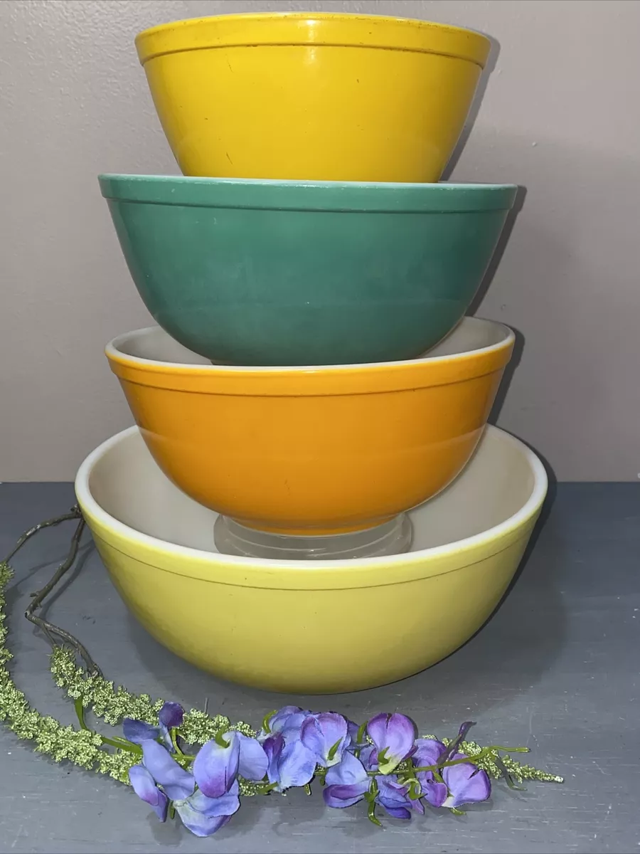 Vintage pyrex primary clearance color mixing bowls